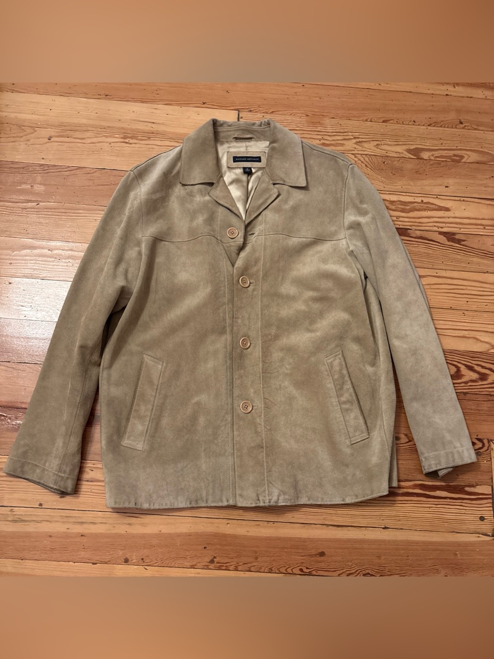 Vintage Y2K Banana Republic Suede Leather Blazer Women’s S Camel Tan Jacket SP03
